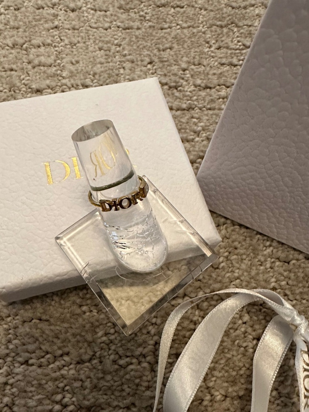 Dior Gold Logo Ring - Picture 6 of 8